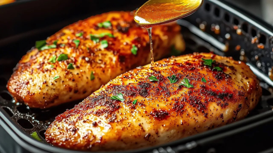این دستور مرغ در سرخ کن بدون روغن ترکونده! آموزش پخت خوراک مرغ خوش عطر خانگی!